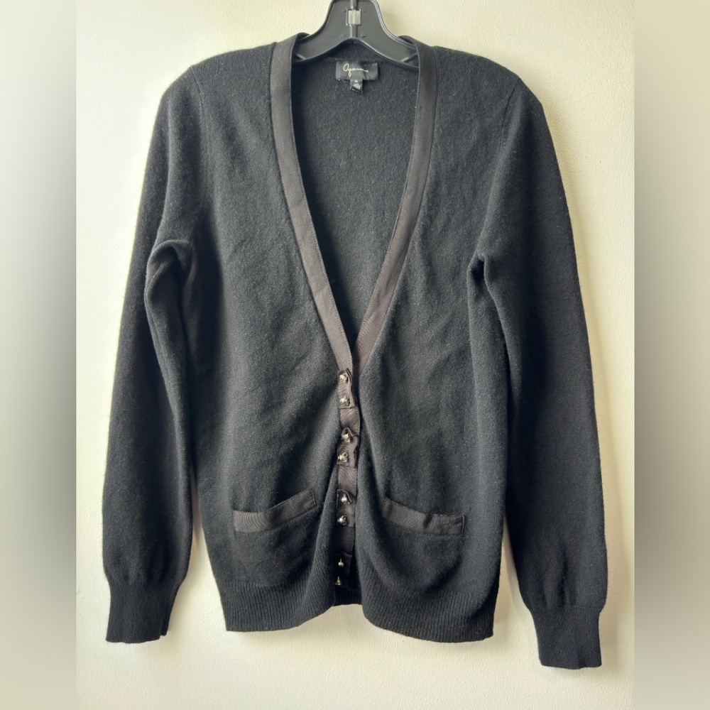 Aqua Cashmere Elegant Black Women's Cardigan